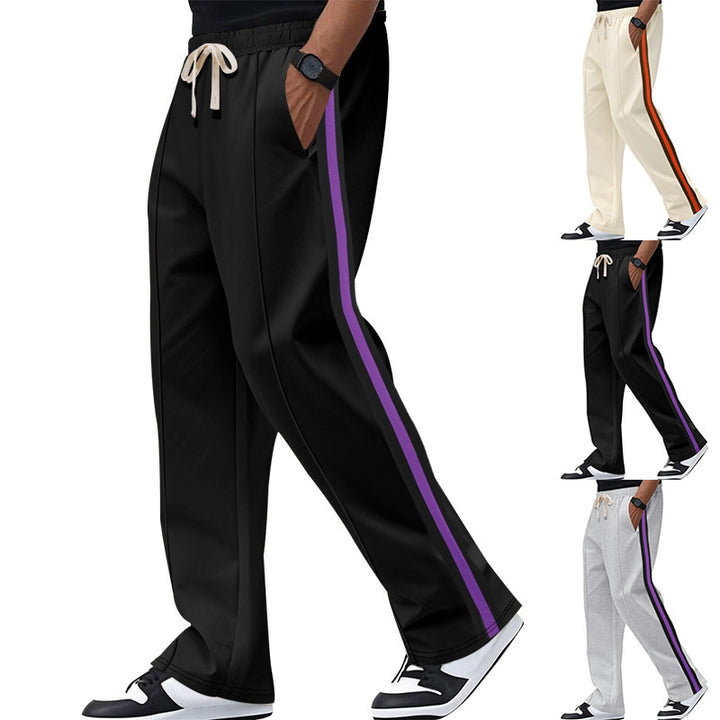 Herren Bequeme Freizeithose mit seitlichem Streifen Drune