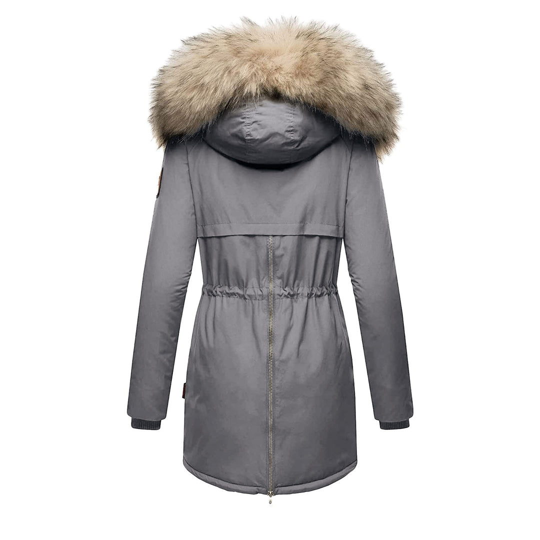 Damen Winterparka mit abnehmbarem Kunstfellkragen und praktischen Taschen Drune