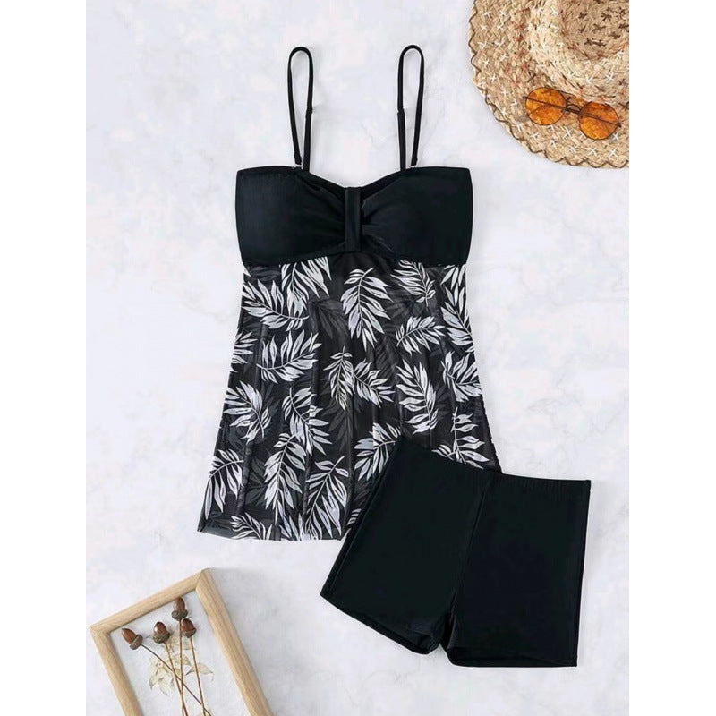 Damen Tankini-Set mit floralem Design und sportlichen Shorts Drune