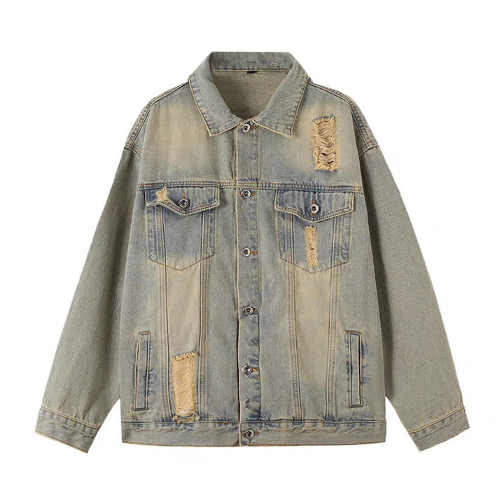 Drune | Lässige Jeansjacke Für Männer Im Vintage Stil