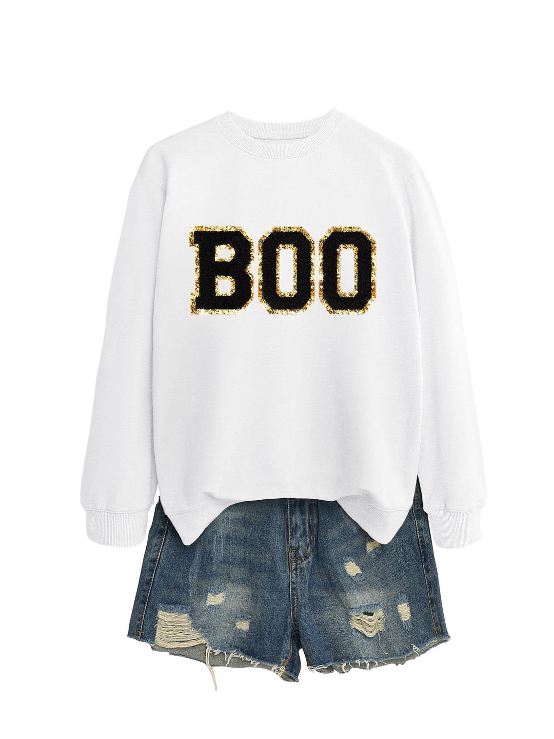 Damen Sweatshirt mit glitzerndem Aufdruck Drune