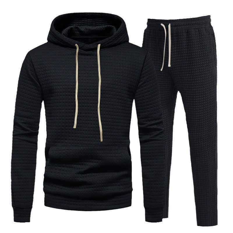 Herren Sportliches Hoodie-Set mit modischem Strukturdesign und elastischen Bündchen Drune