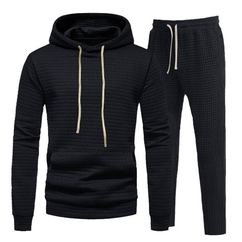 Herren Sportliches Hoodie-Set mit modischem Strukturdesign und elastischen Bündchen Drune