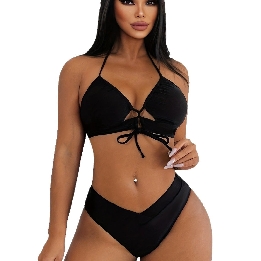 Damen Triangel-Bikini mit verstellbarem Rücken und modischem Cut-Out Drune