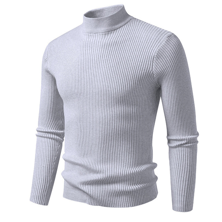 Herren eleganter Rollkragenpullover aus feinem Rippstrick Drune