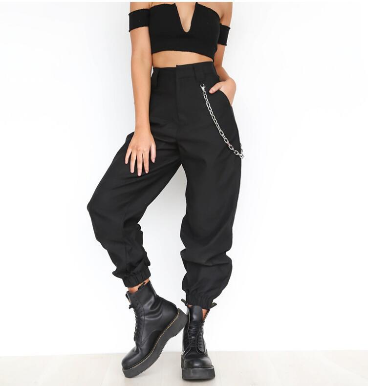 Damen Baggy-Hose mit Kettendetails und komfortablem Bund Drune