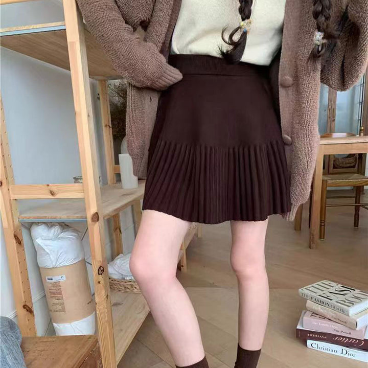 Damen Plissierter Rock mit hohem Taillenschnitt und elegantem Fall Drune