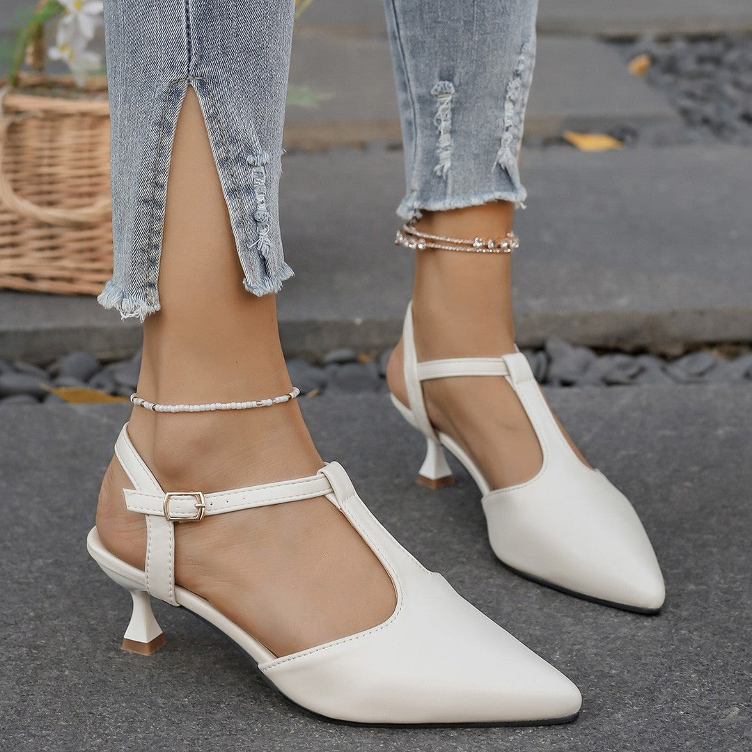Damen Slingback-Pumps mit eleganter Spitze und komfortablem Blockabsatz Drune