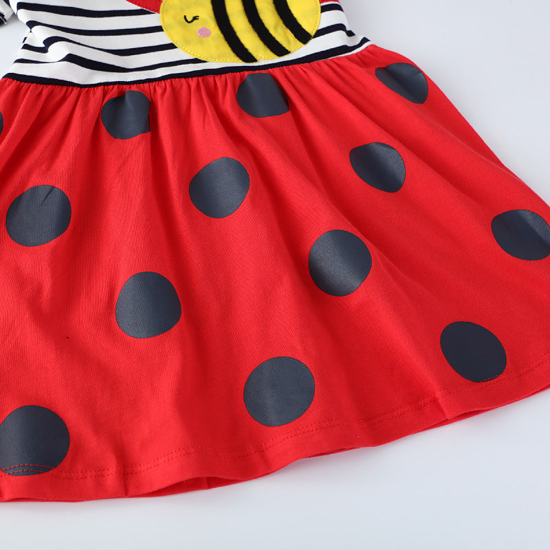 Mädchen lässiges Baumwollkleid mit Bienenmotiv Drune