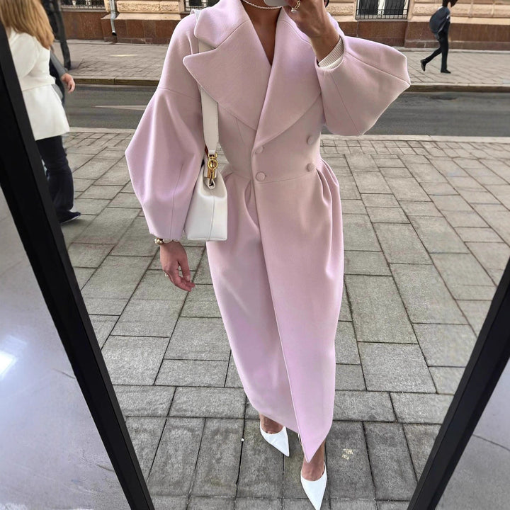 Damen Eleganter Trenchcoat mit tailliertem Schnitt und seitlichem Schlitz Drune
