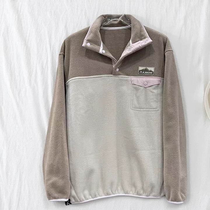 Damen Fleece-Pullover mit hochabschließendem Kragen und praktischen Taschen Drune