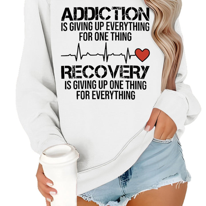 Damen Sweatshirt mit inspirierendem Druck und lässigem Schnitt Drune