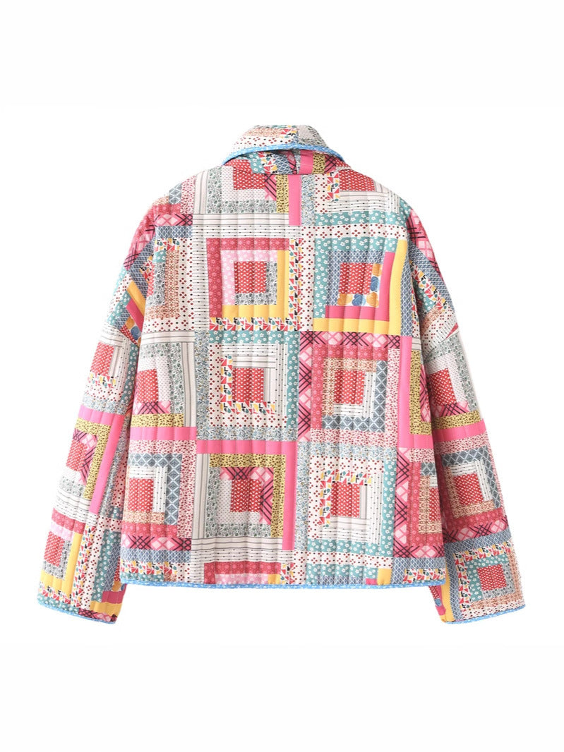 Damen gesteppte Patchworkjacke Drune