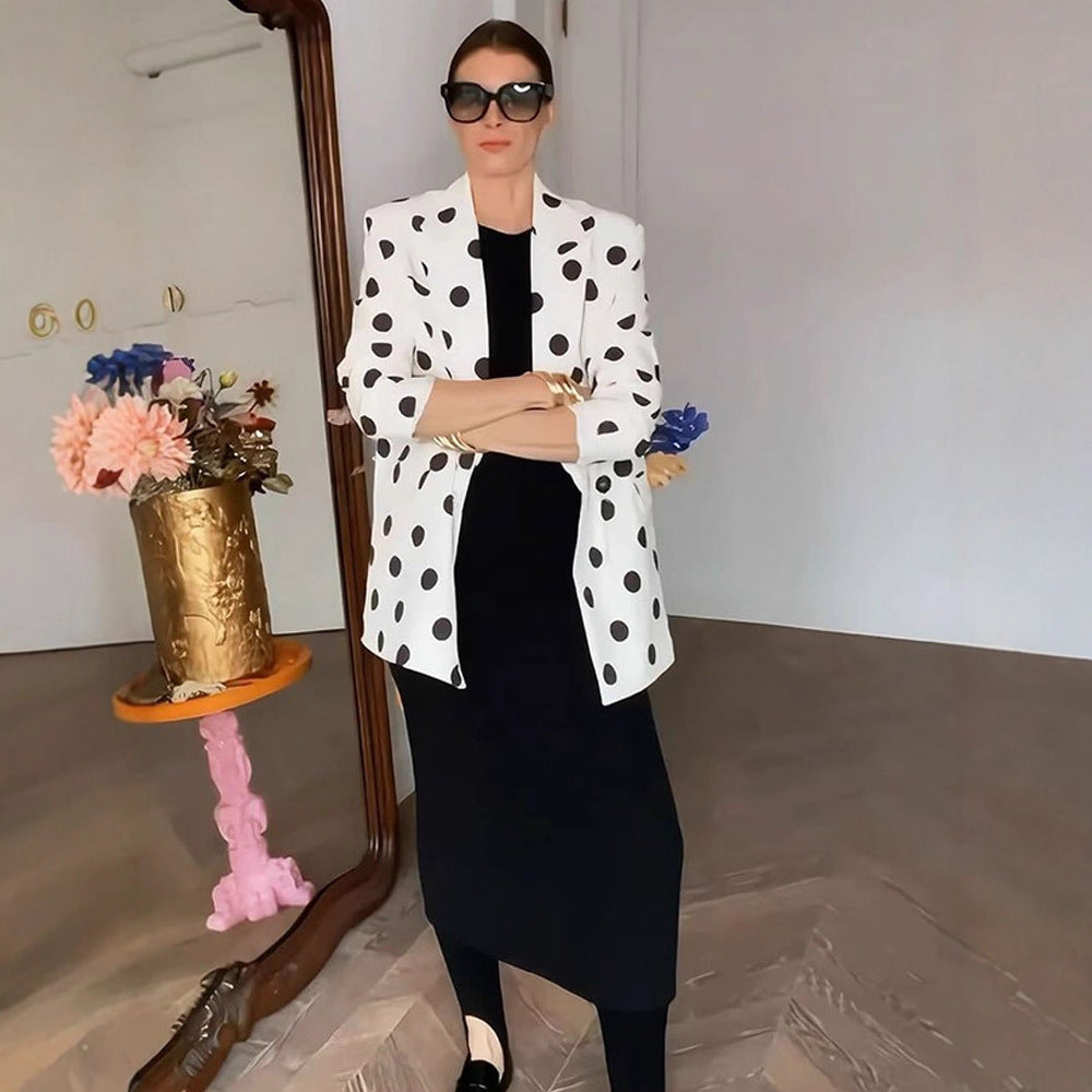 Damen modischer Blazer mit Punkten Drune