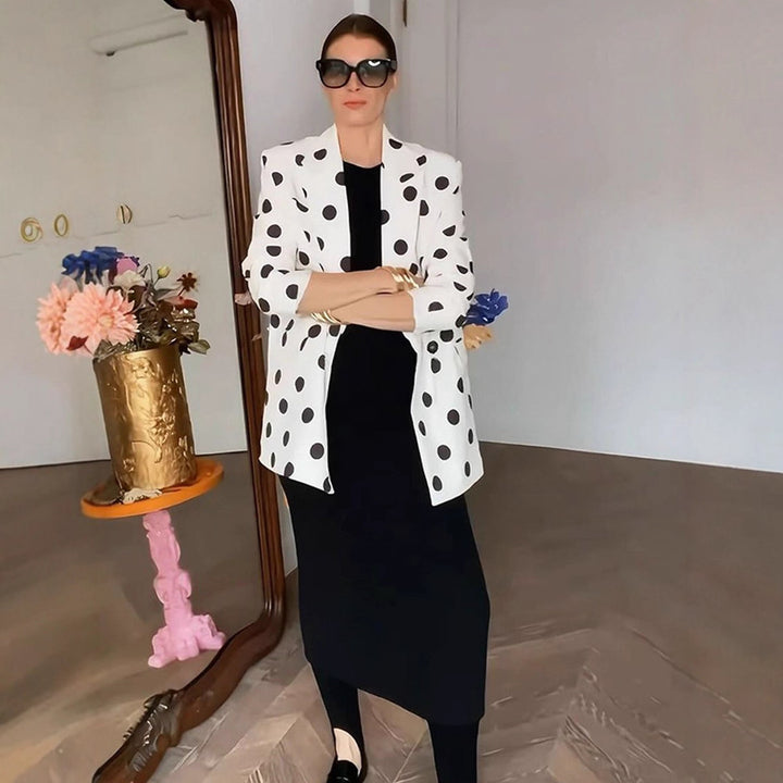 Damen modischer Blazer mit Punkten Drune