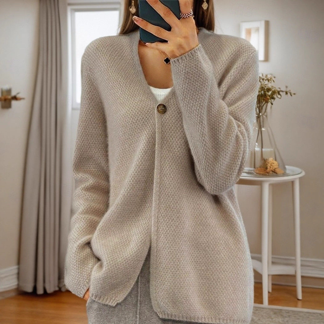 Damen Strickjacke mit feiner Struktur und Knopfleiste Drune