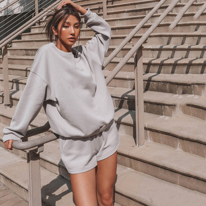 Damen lässiges Oberteil und Shorts-Set Drune