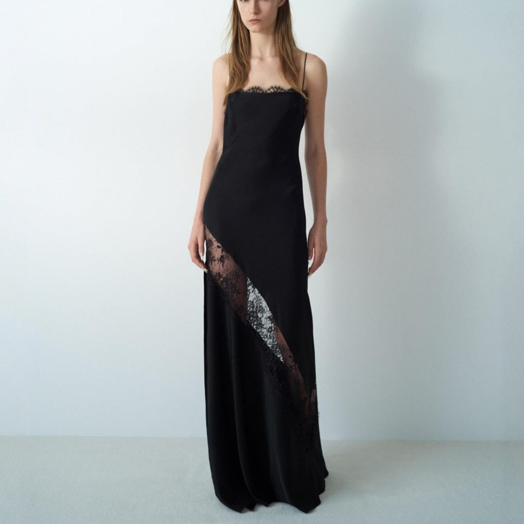 Damen Elegantes Abendkleid mit raffiniertem Spitzenbesatz Drune