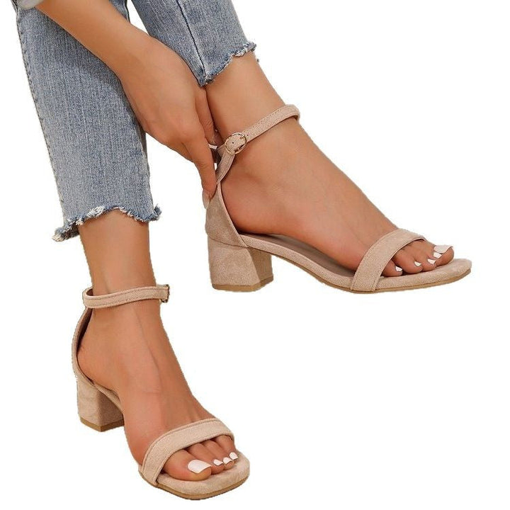 Damen Riemchen-Sandalen mit blockartigem Absatz Drune