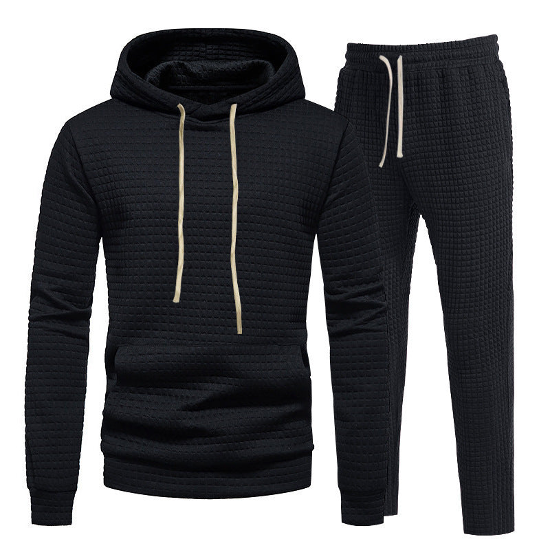 Herren Sportliches Hoodie-Set mit modischem Strukturdesign und elastischen Bündchen Drune