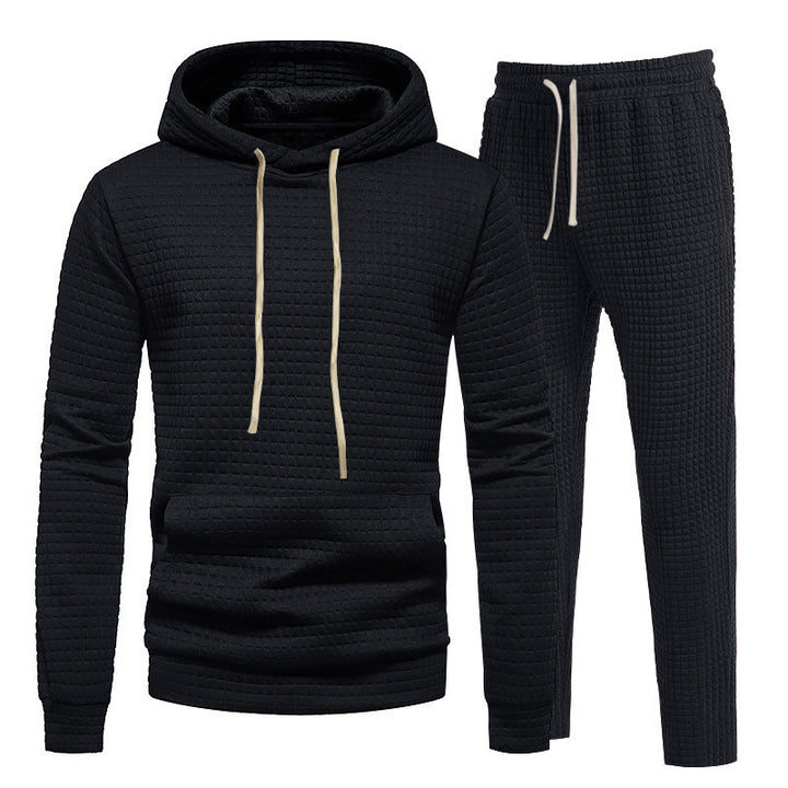 Herren Sportliches Hoodie-Set mit modischem Strukturdesign und elastischen Bündchen Drune