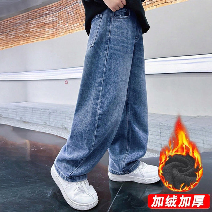 Damen weite Denim-Jeans mit modernem Schnitt und tiefen Taschen Drune