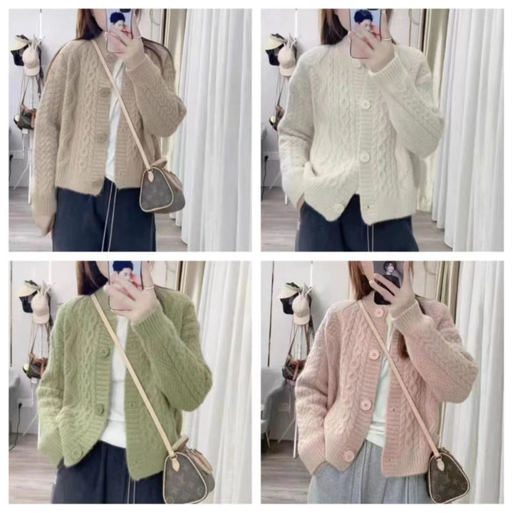Damen Kuschelige Strickjacke mit Zopfmuster Drune 1772285547