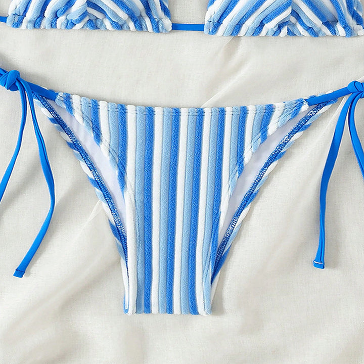 Damen Bikinislip mit verstellbaren Trägern und gestreiftem Design Drune