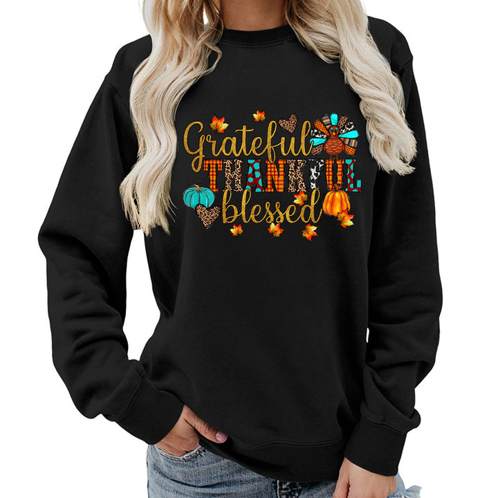 Damen Sweatshirt mit herbstlichem Dankeschön-Motiv Drune