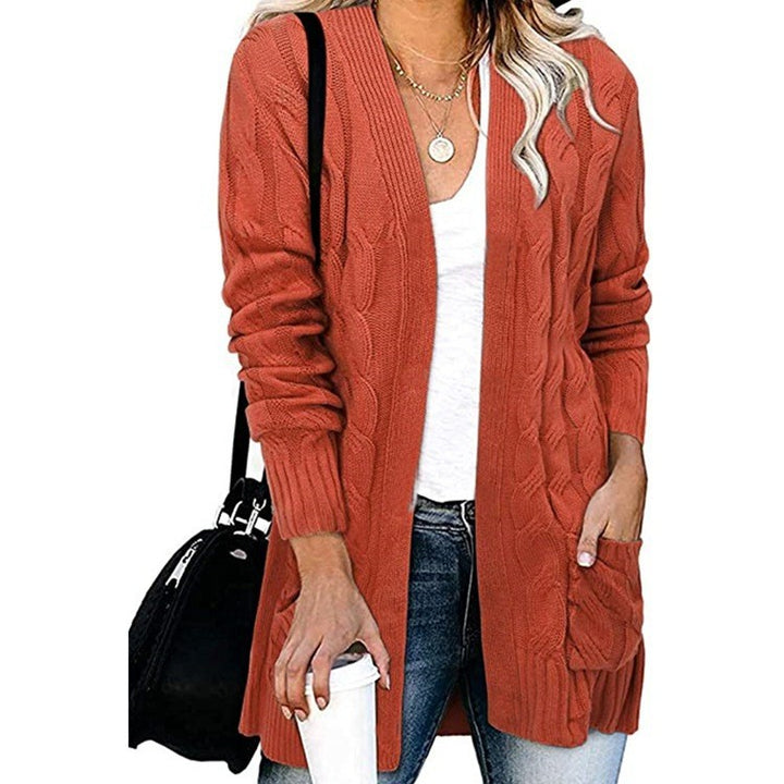 Damen Strickjacke im eleganten Kabelmuster mit offenen Taschen Drune