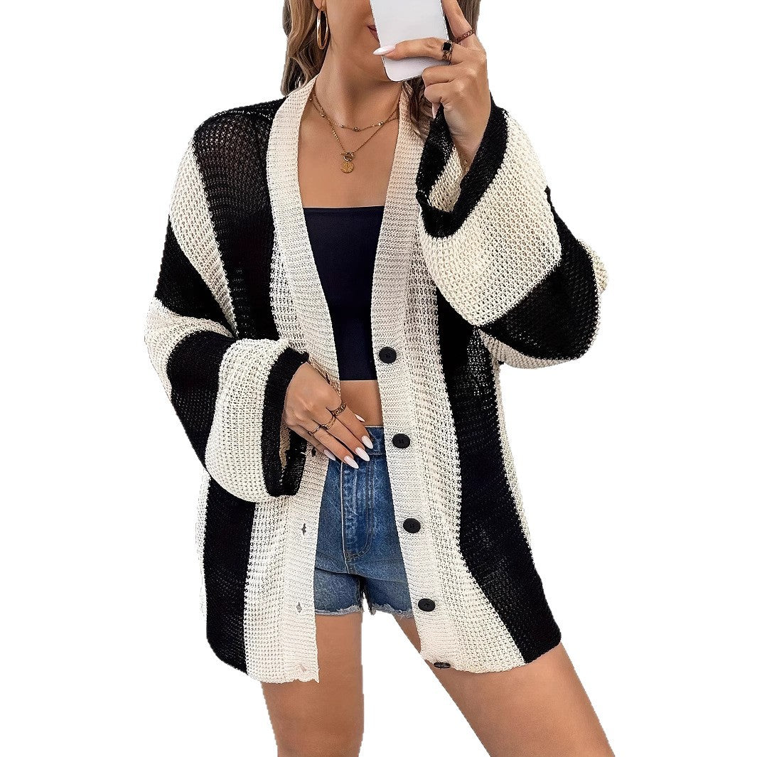 Damen Strickjacke im luftigen Netzdesign Drune