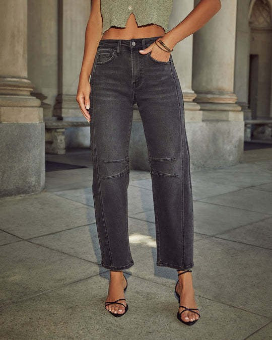 Damen weite High-Waist Jeans mit strukturiertem Design Drune