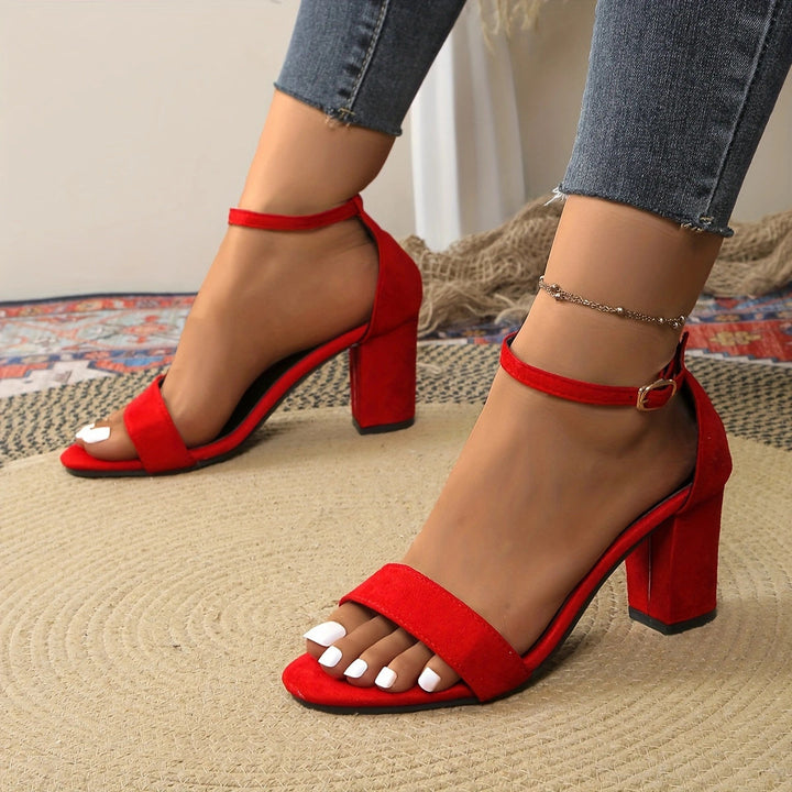 Damen Absatzsandalen mit transparenten Riemen und glitzerndem Akzent Drune