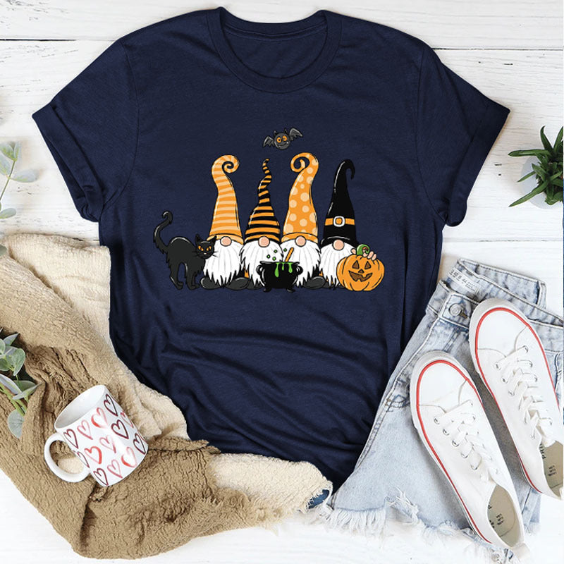 Damen Halloween-Themen Grafik T-Shirt mit verspieltem Wichtel-Design Drune