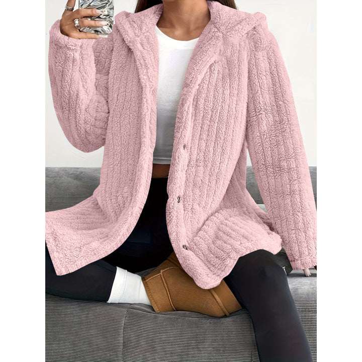 Damen Kuschelige Fleecejacke mit Kapuze Drune