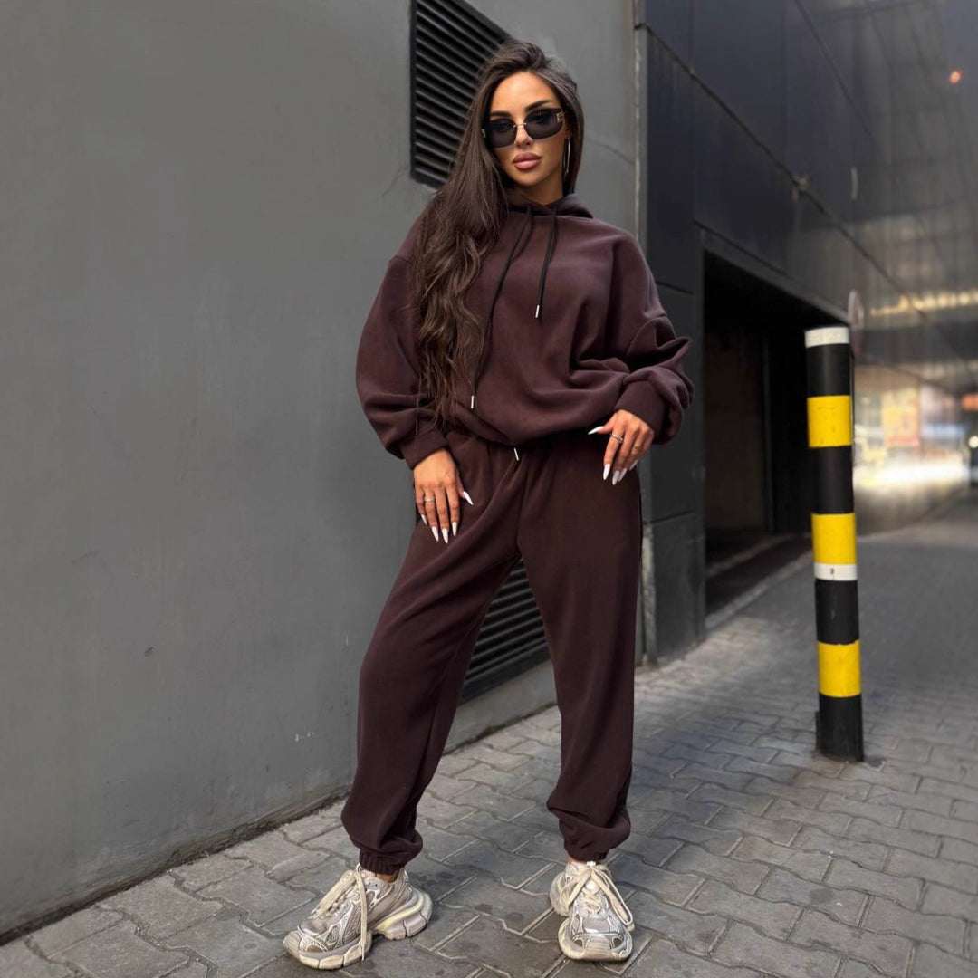 Damen komfortables Oversized Freizeitset Drune
