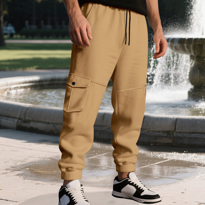 Herren Cargo-Jogginghose mit seitlichen Taschen und elastischem Bund Drune
