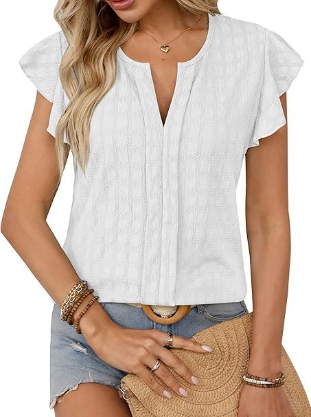 Damen Kurze Ärmel Bluse Drune