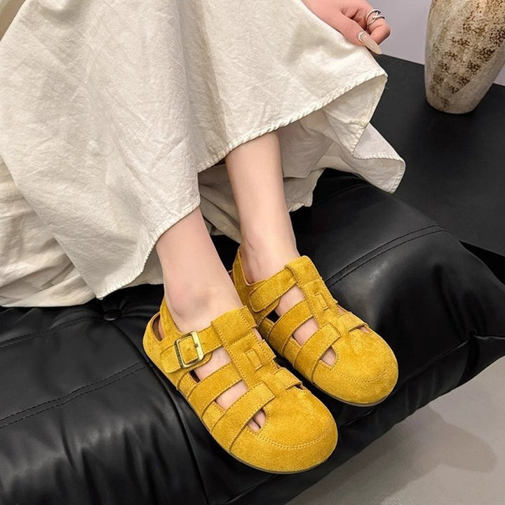 Damen Riemensandalen aus weichem Wildleder mit verstellbarem Riemendesign und rutschfester Sohle Drune