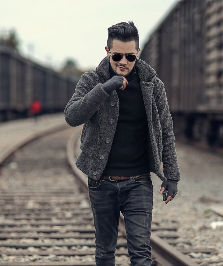 Herren gefütterte Thomaskapelle Jacke mit stilvollem Knopfverschluss und lässigem Design Drune
