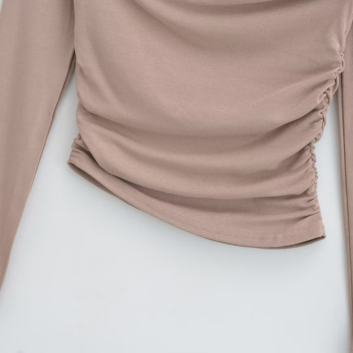 Damen Langarmshirt mit eleganter Drapierung Drune