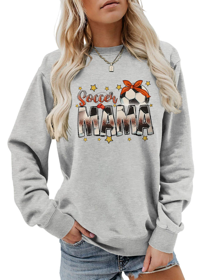 Damen Sweatshirt mit auffälligem "Soccer Mama" Aufdruck und bequemer Passform Drune