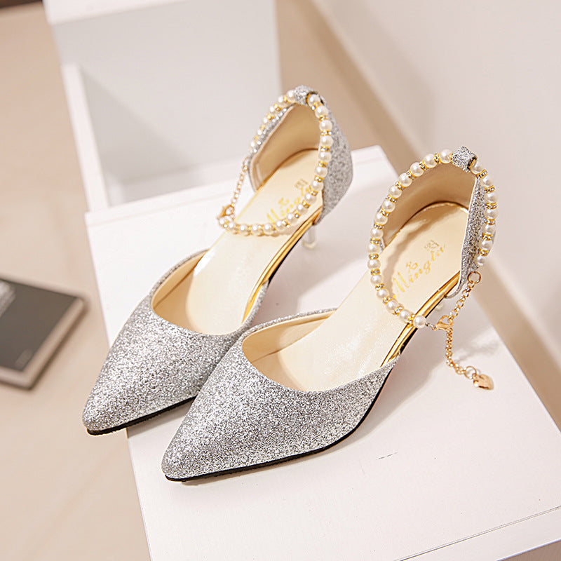 Damen Glitzernde Heels mit elegantem Perlenakzent und komfortablem Fußbett Drune