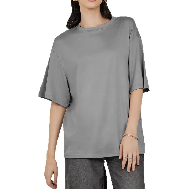 Damen Übergröße Shirt mit lässigem Schnitt und kurzarm Drune