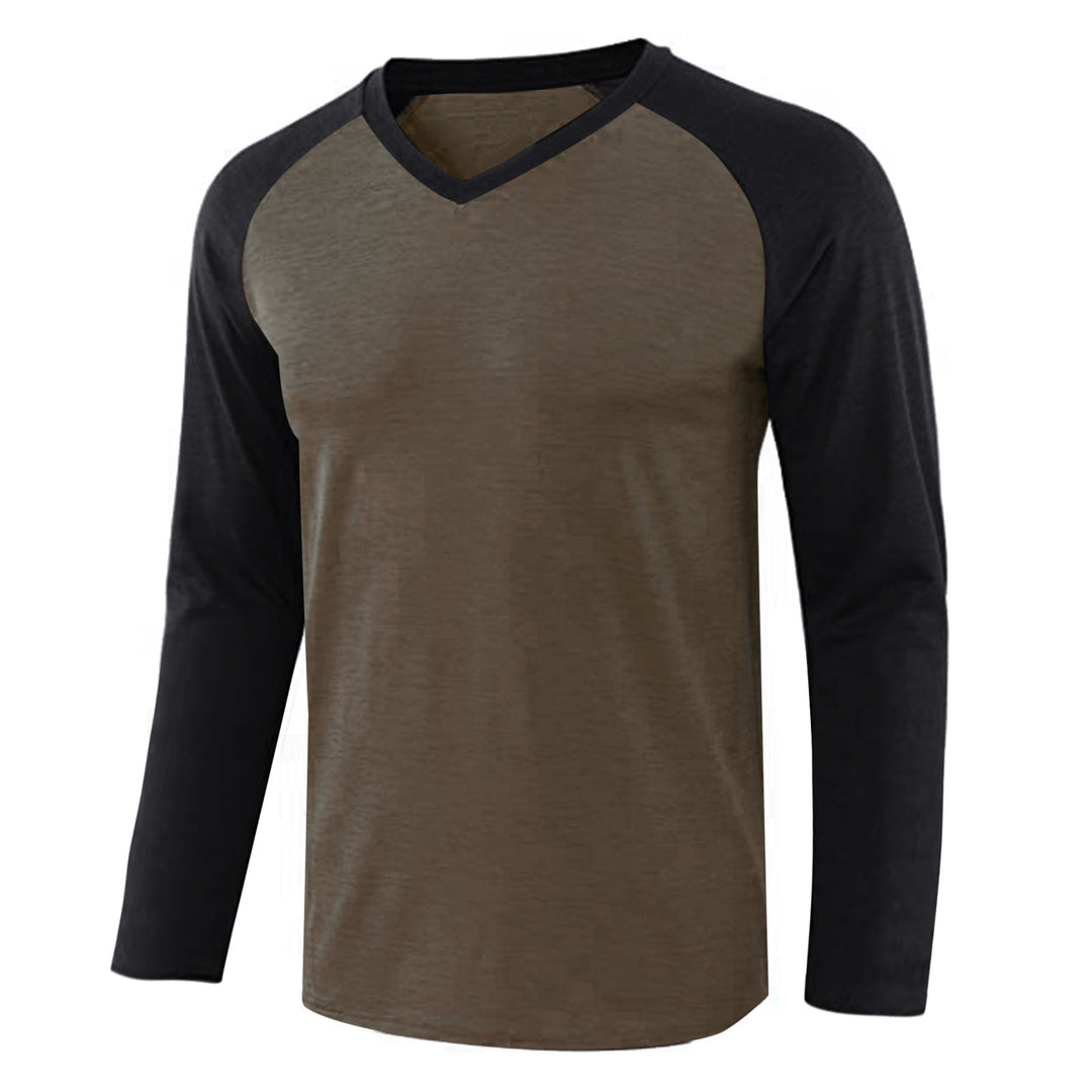 Damen lässiges Langarmshirt mit V-Ausschnitt und Raglanärmeln Drune