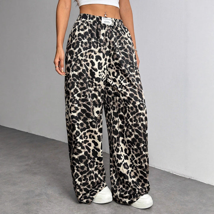 Damen Palazzo-Hose mit schickem Leopardenmuster Drune