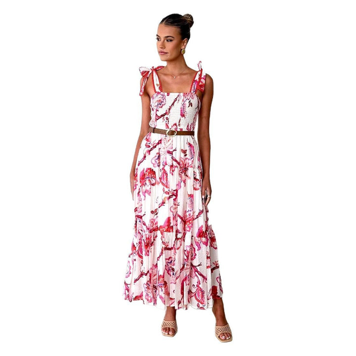 Damen Maxikleid mit verspieltem Rüschendesign und fließendem Stoff Drune