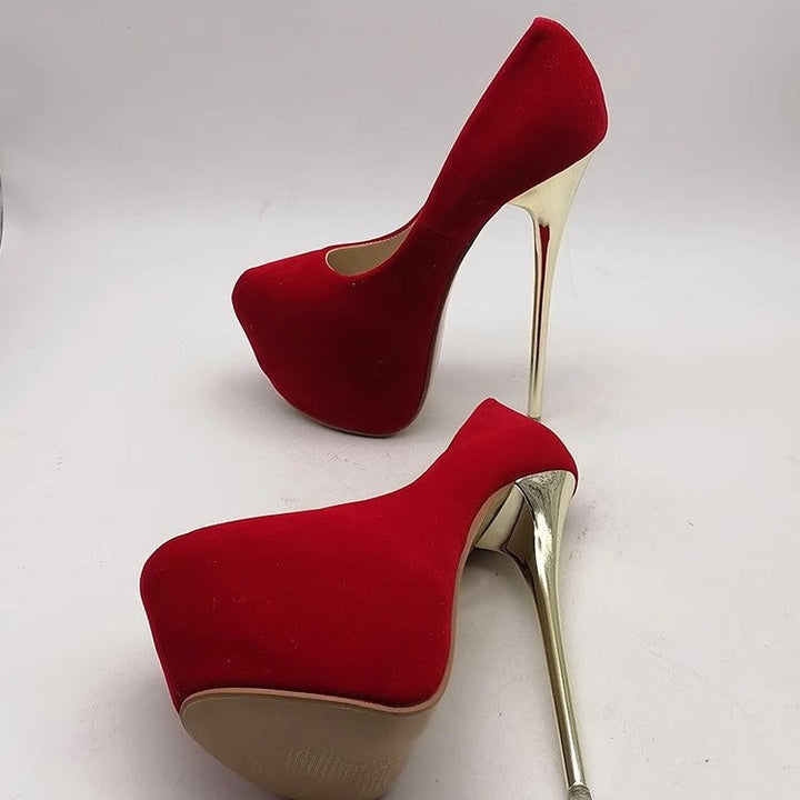 Damen elegante Stiletto-Pumps mit goldenen Akzenten Drune
