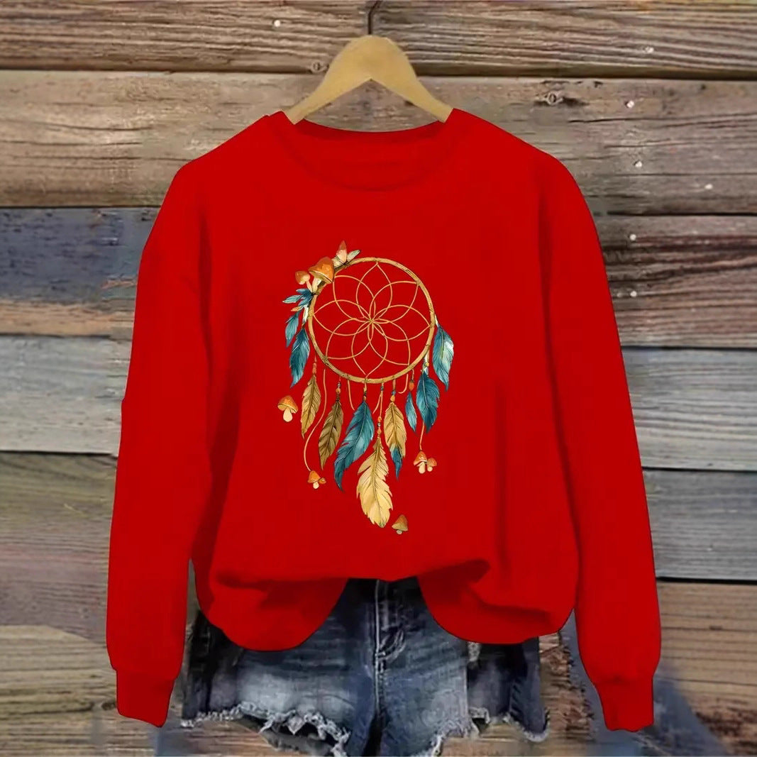 Damen Sweatshirt mit kunstvollem Traumfänger-Design Drune