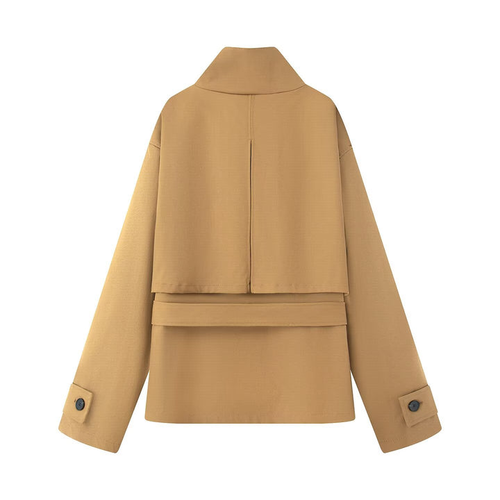 Damen modische Utility-Jacke mit hohem Kragen Drune